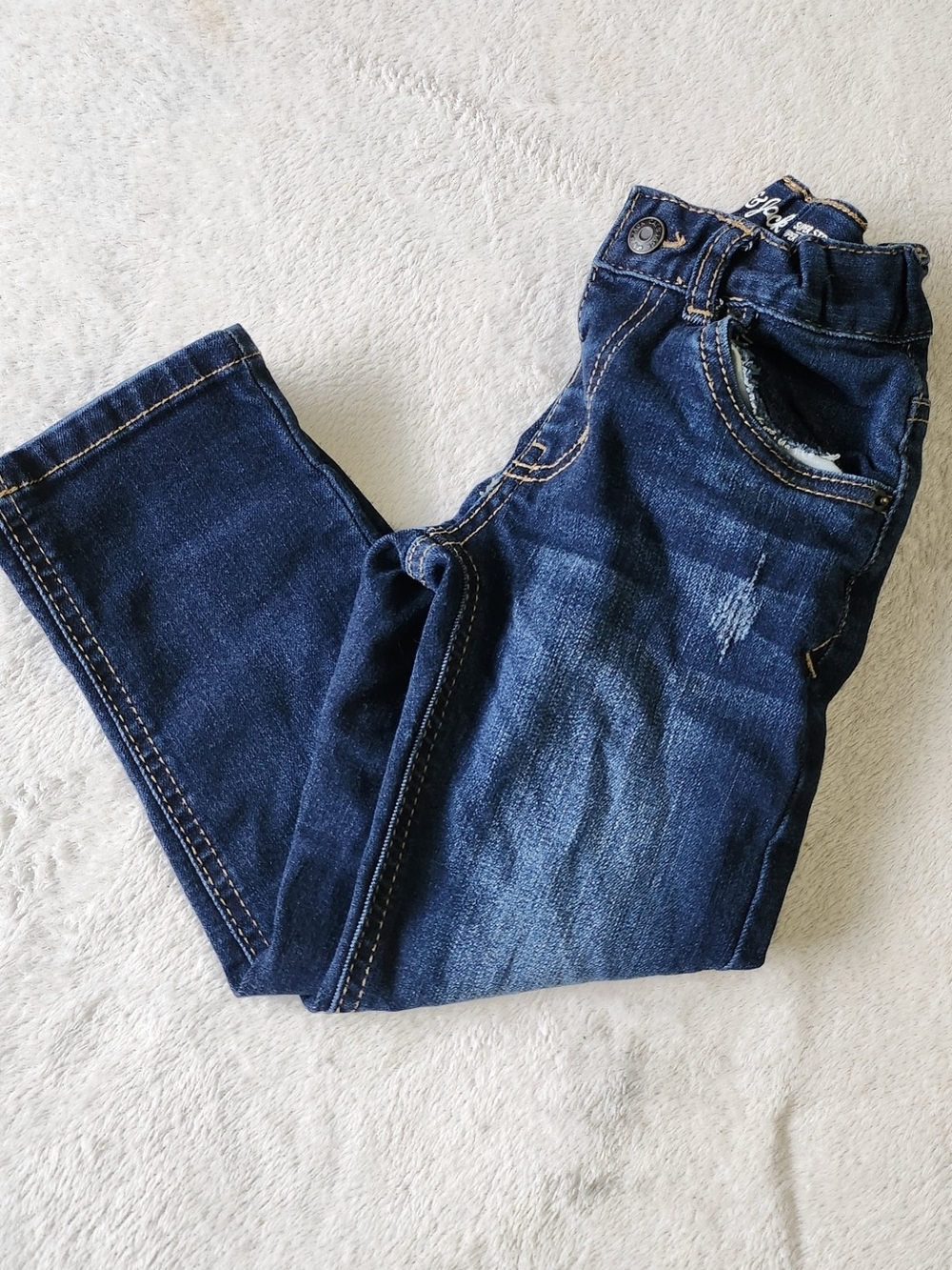 Kids Distressed Blue Jeans